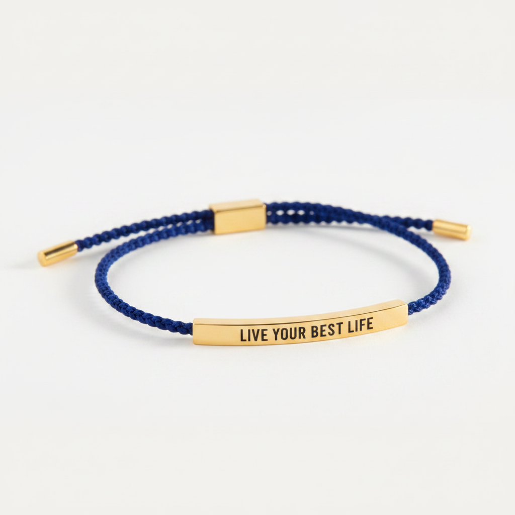 Live Your Best Life Inspire Bracelet in Royal Blue, gold by Seeyoura