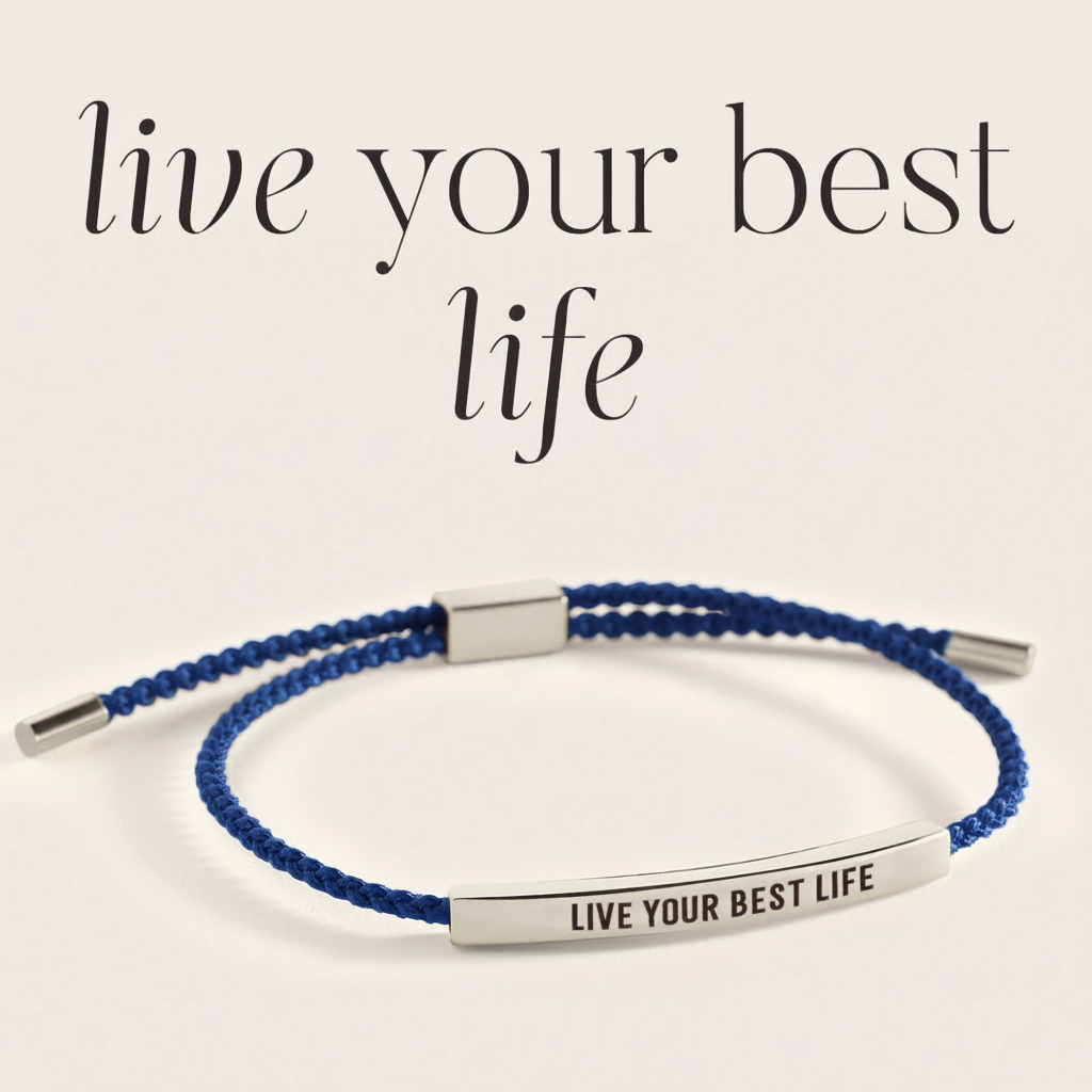 Live Your Best Life Inspire Bracelet in Royal Blue, silver by Seeyoura