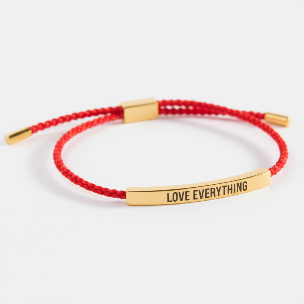 Love Is Everything Inspire Bracelet in Lucky Red, gold by Seeyoura