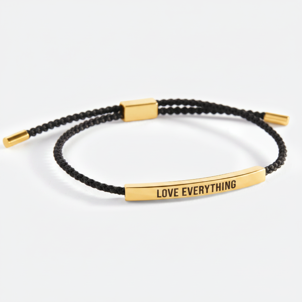 Love Is Everything Inspire Bracelet in Midnight Black, gold by Seeyoura