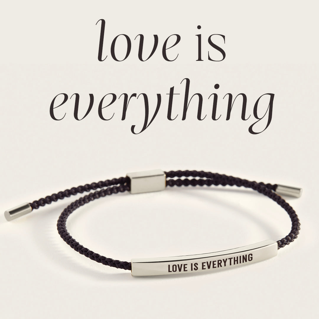Love Is Everything Inspire Bracelet in Midnight Black, silver by Seeyoura