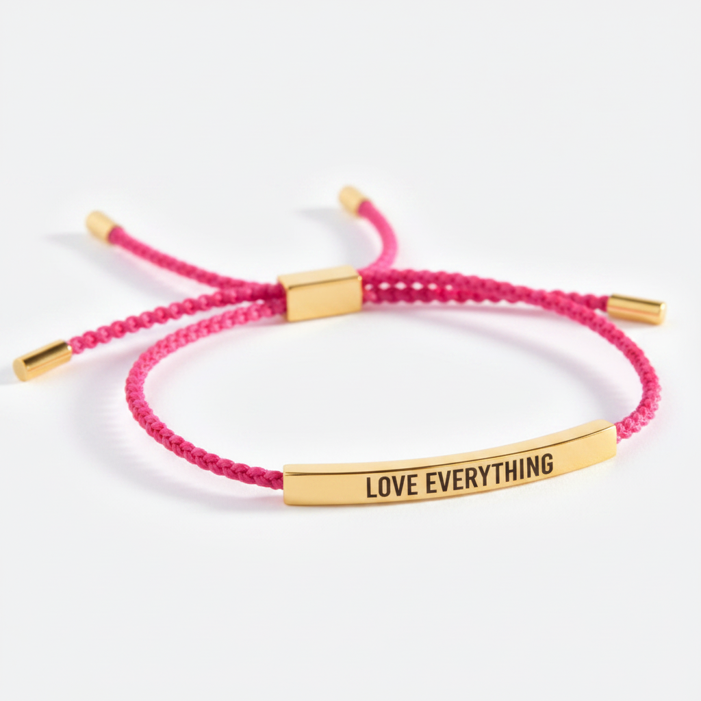 Love Is Everything Inspire Bracelet in Pink, gold by Seeyoura