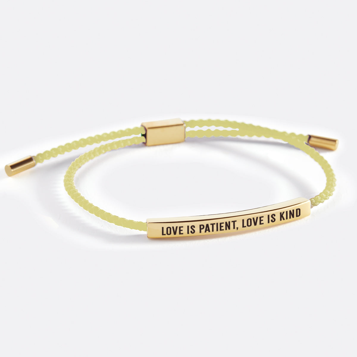 Love Is Patient, Love Is Kind Inspire Bracelet in Lemon Yellow, gold by Seeyoura