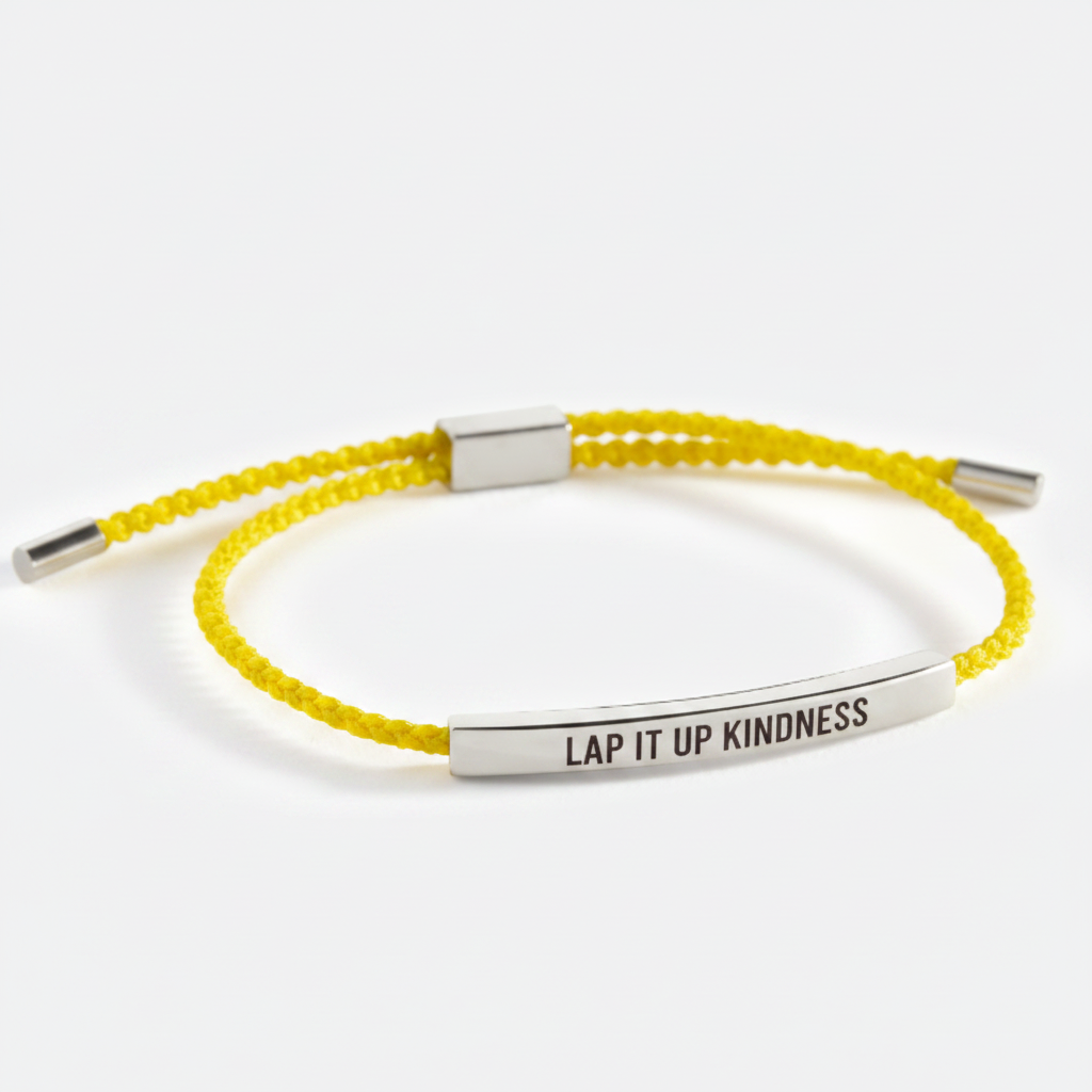 Love Is Patient, Love Is Kind Inspire Bracelet in Lemon Yellow, silver by Seeyoura