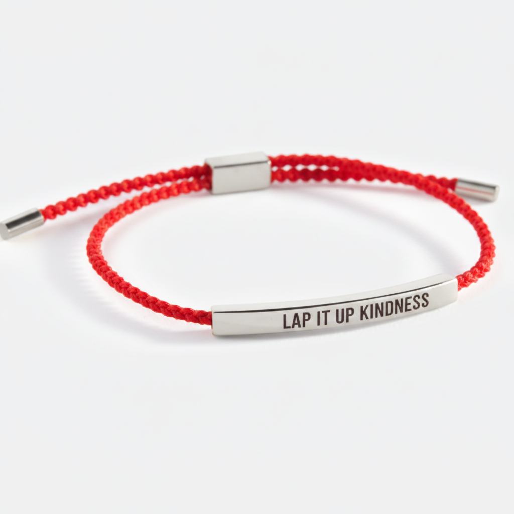 Love Is Patient, Love Is Kind Inspire Bracelet in Lucky Red, silver by Seeyoura