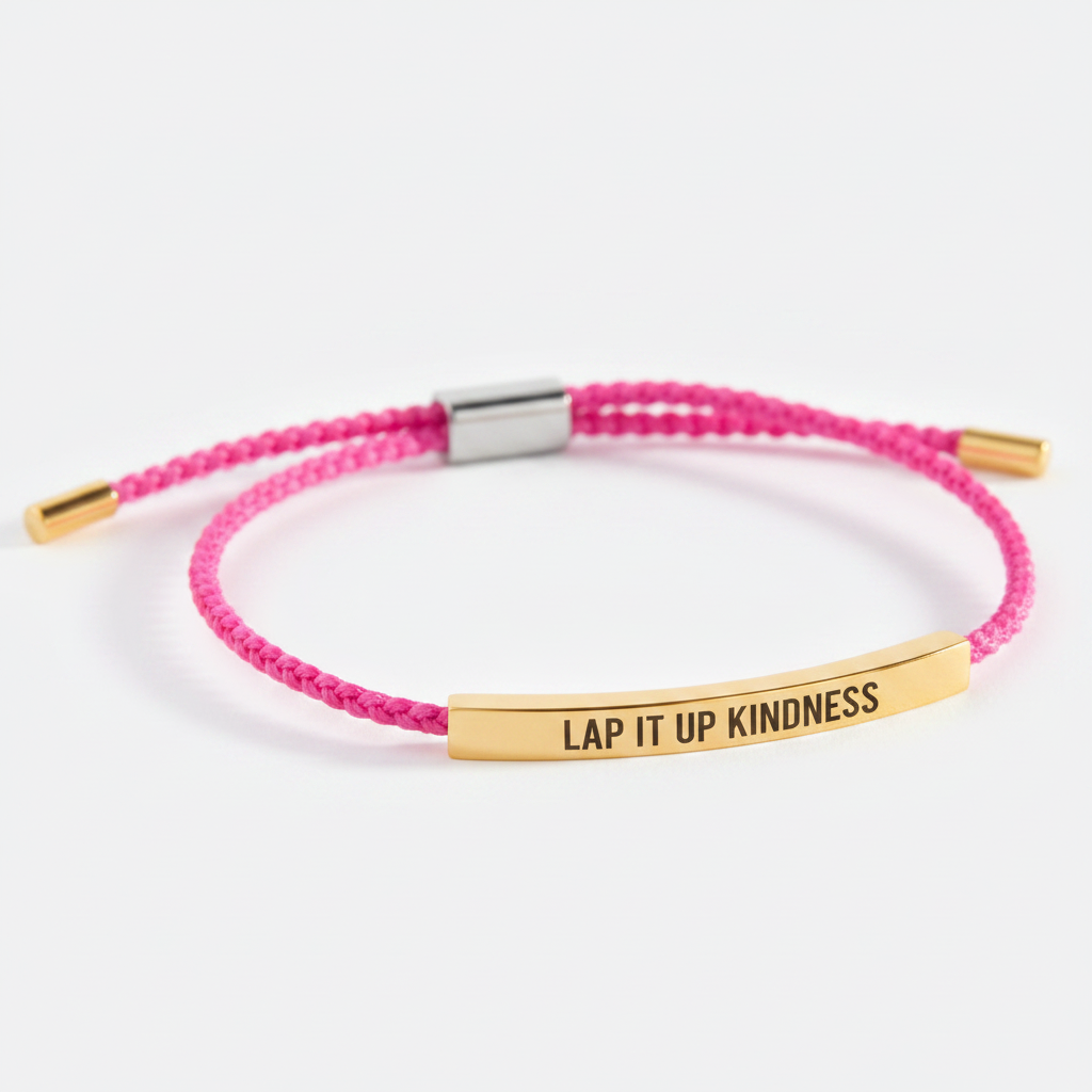 Love Is Patient, Love Is Kind Inspire Bracelet in Pink, gold by Seeyoura