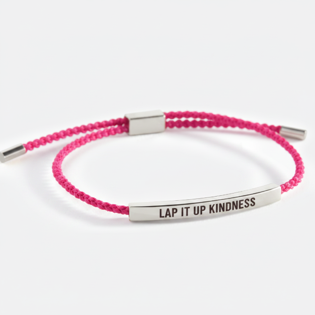 Love Is Patient, Love Is Kind Inspire Bracelet in Pink, silver by Seeyoura
