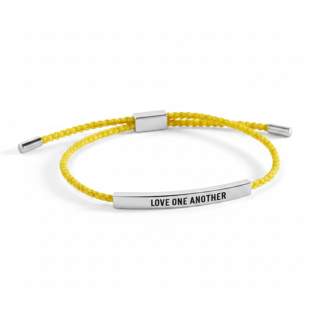 Love One Another Inspire Bracelet in Lemon Yellow, silver by Seeyoura