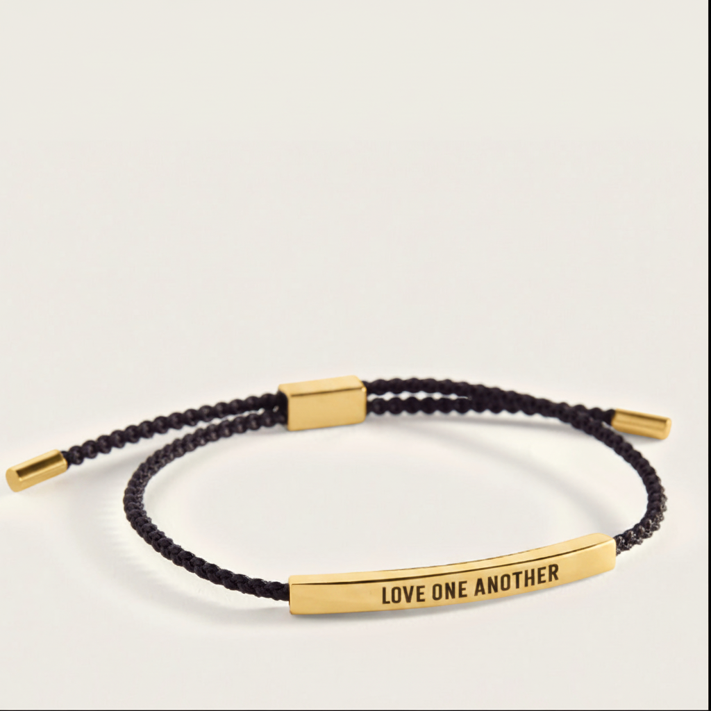 Love One Another Inspire Bracelet in Midnight Black, gold by Seeyoura