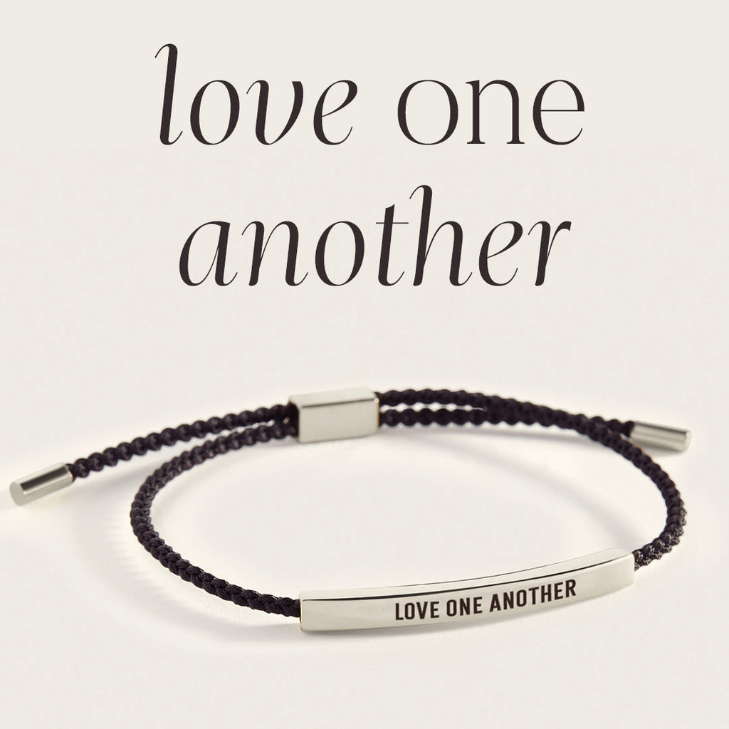 Love One Another Inspire Bracelet in Midnight Black, silver by Seeyoura