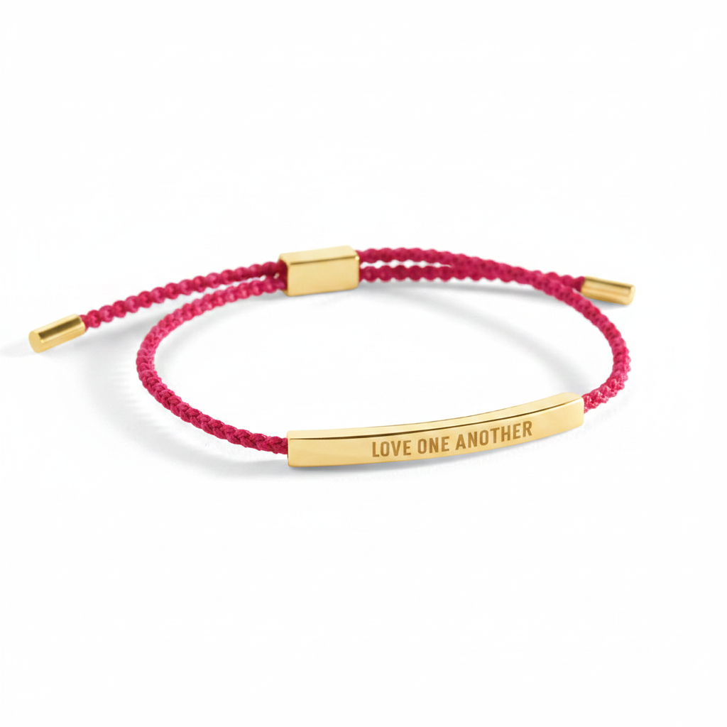 Love One Another Inspire Bracelet in Pink, gold by Seeyoura