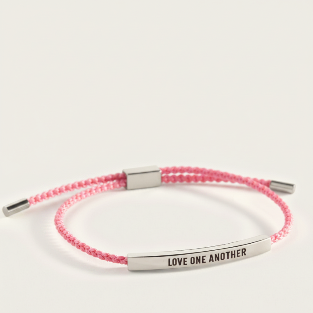 Love One Another Inspire Bracelet in Pink, silver by Seeyoura