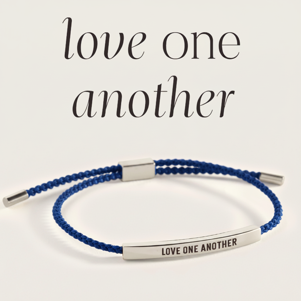 Love One Another Inspire Bracelet in Royal Blue, silver by Seeyoura