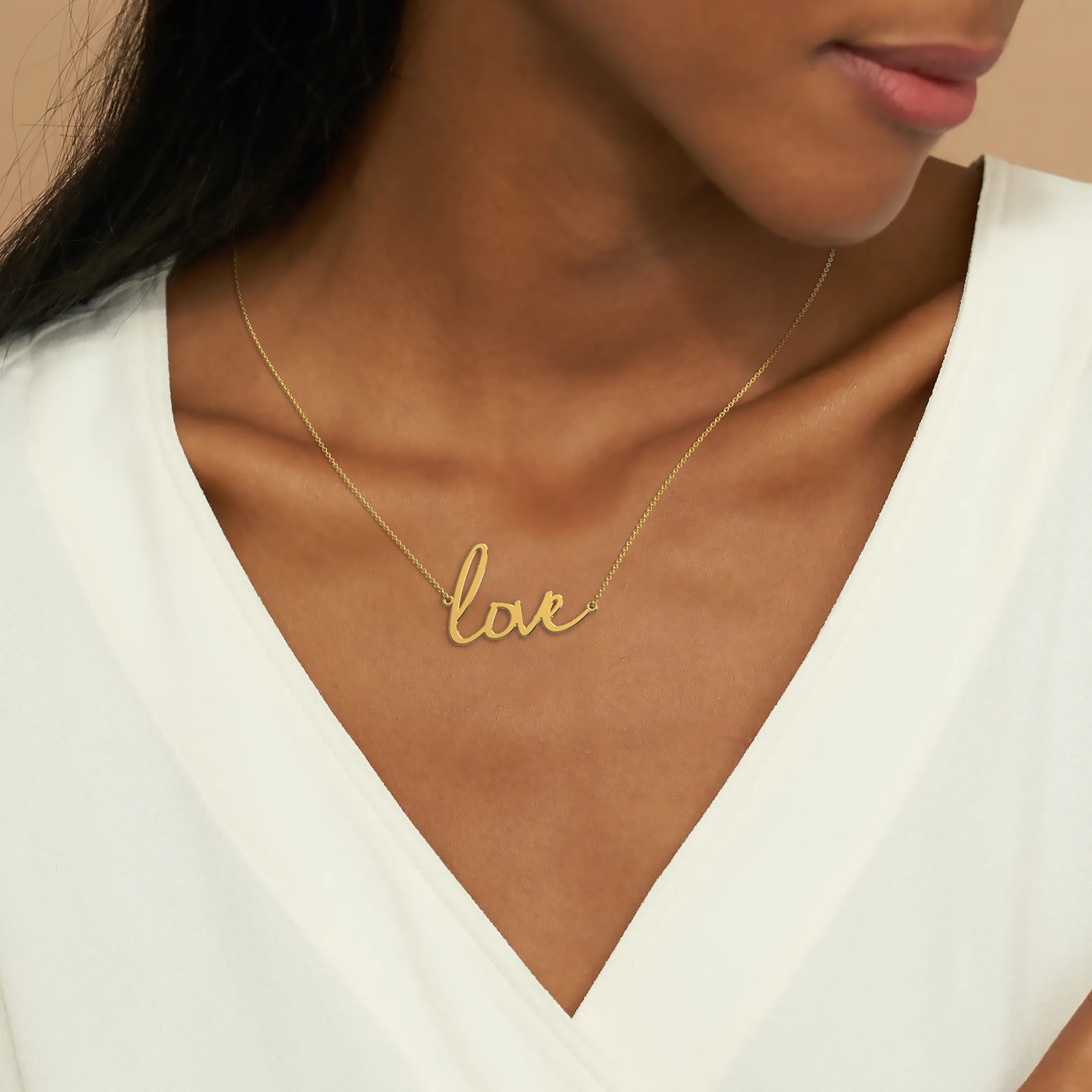 Love Script Necklace by Seeyoura