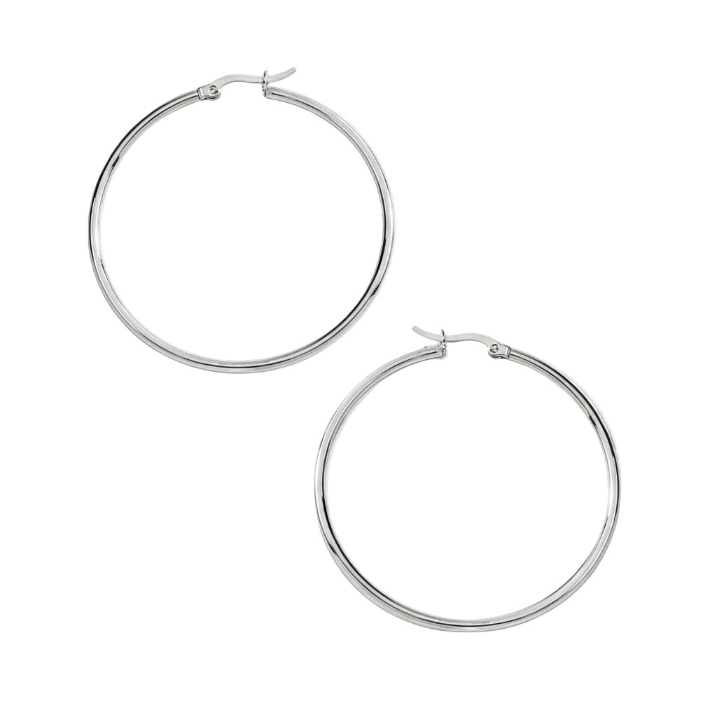 Lynette Large Hoop Earrings in silver by Seeyoura