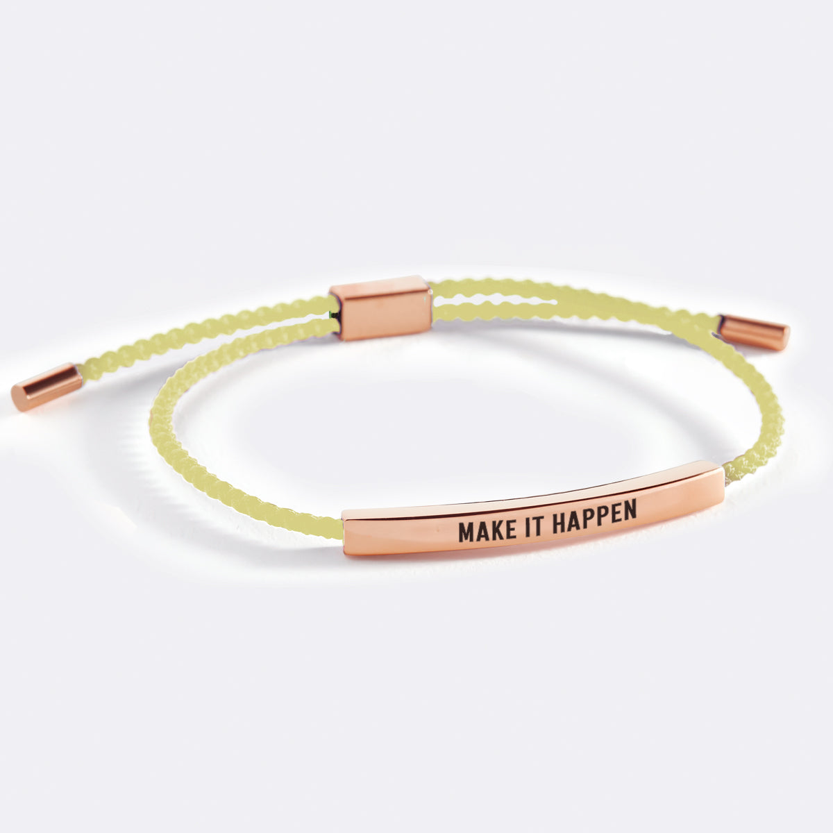 Make It Happen Inspire Bracelet in Lemon Yellow, 18-k-rose-gold-plated by Seeyoura