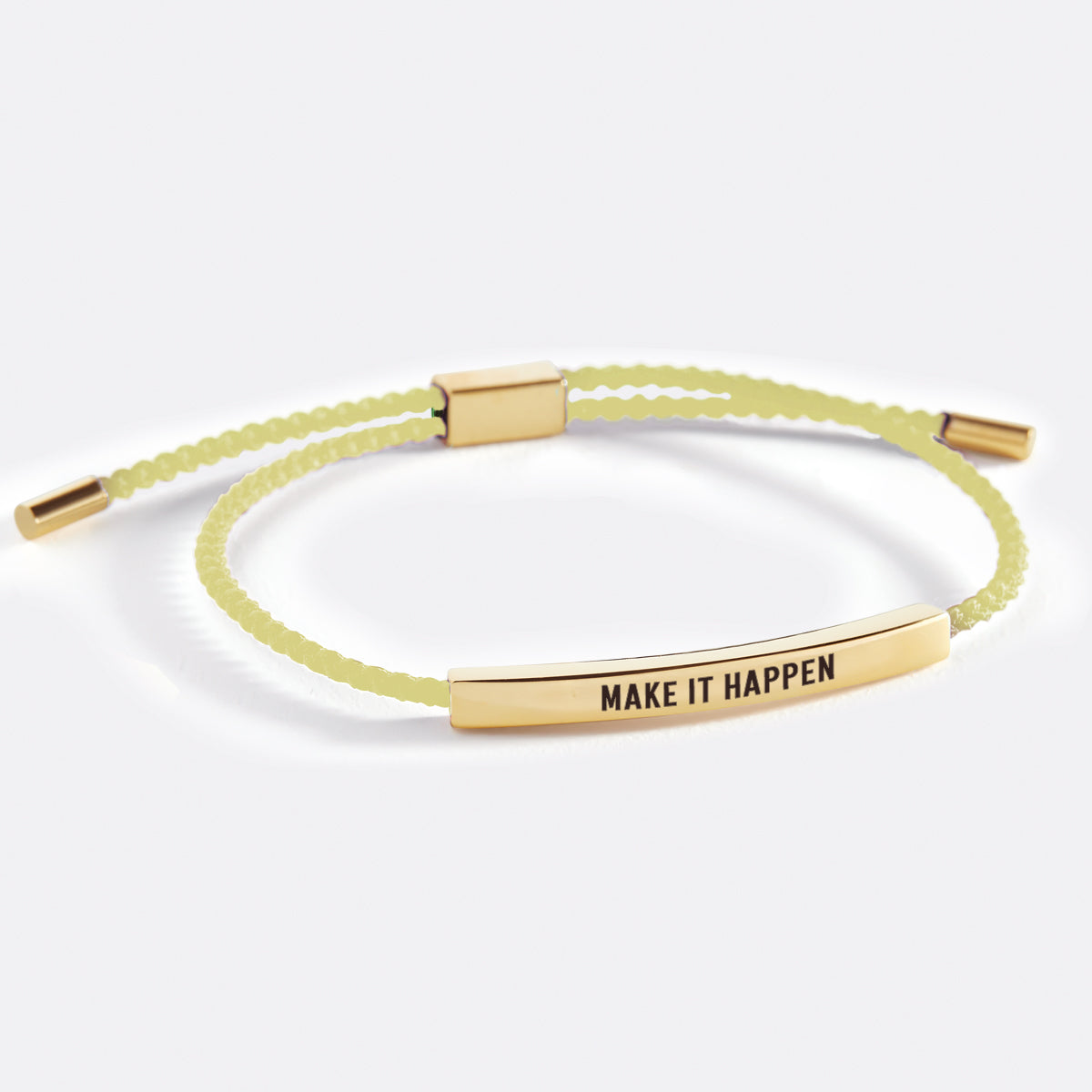 Make It Happen Inspire Bracelet in Lemon Yellow, gold by Seeyoura