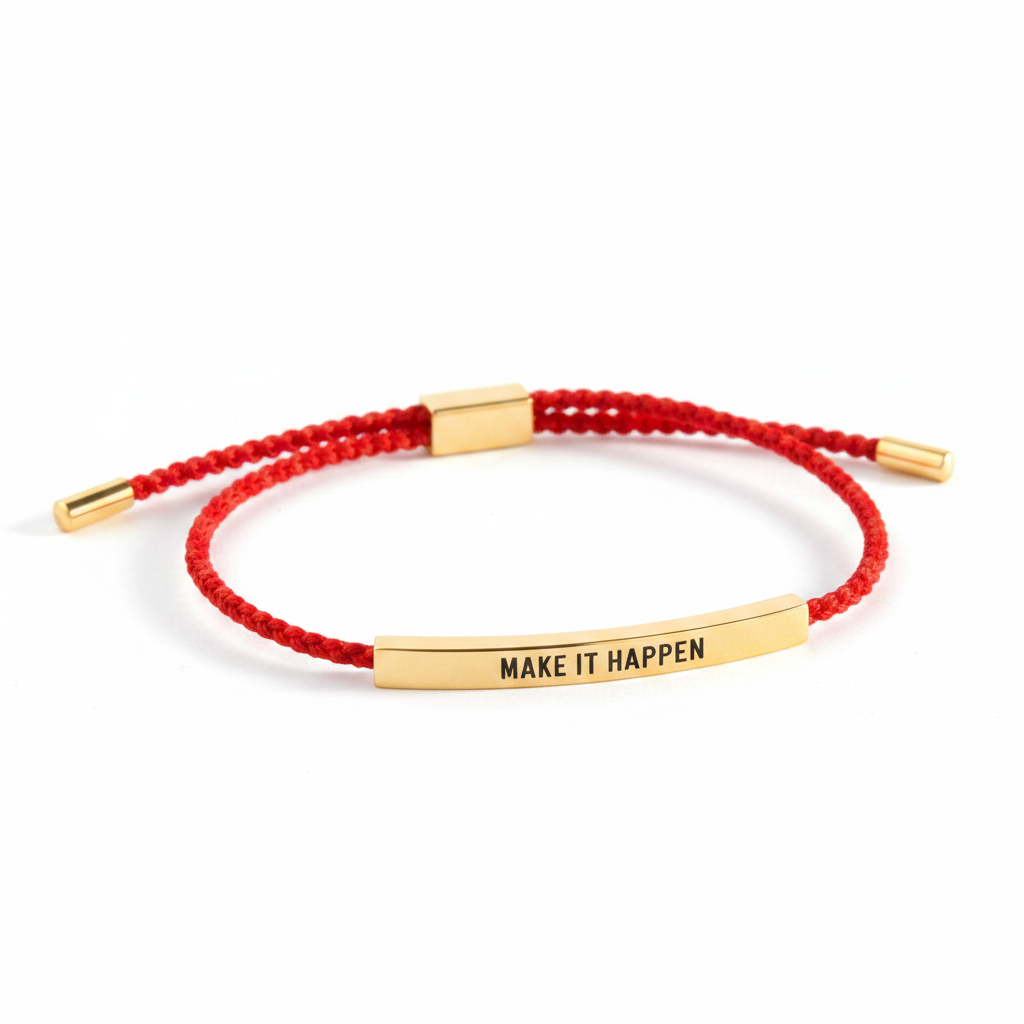 Make It Happen Inspire Bracelet in Lucky Red, gold by Seeyoura