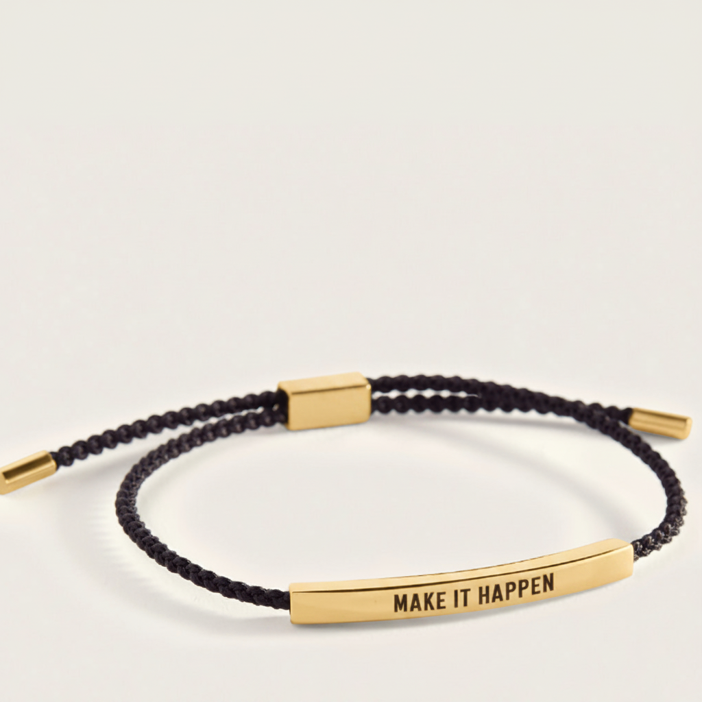 Make It Happen Inspire Bracelet in Midnight Black, gold by Seeyoura
