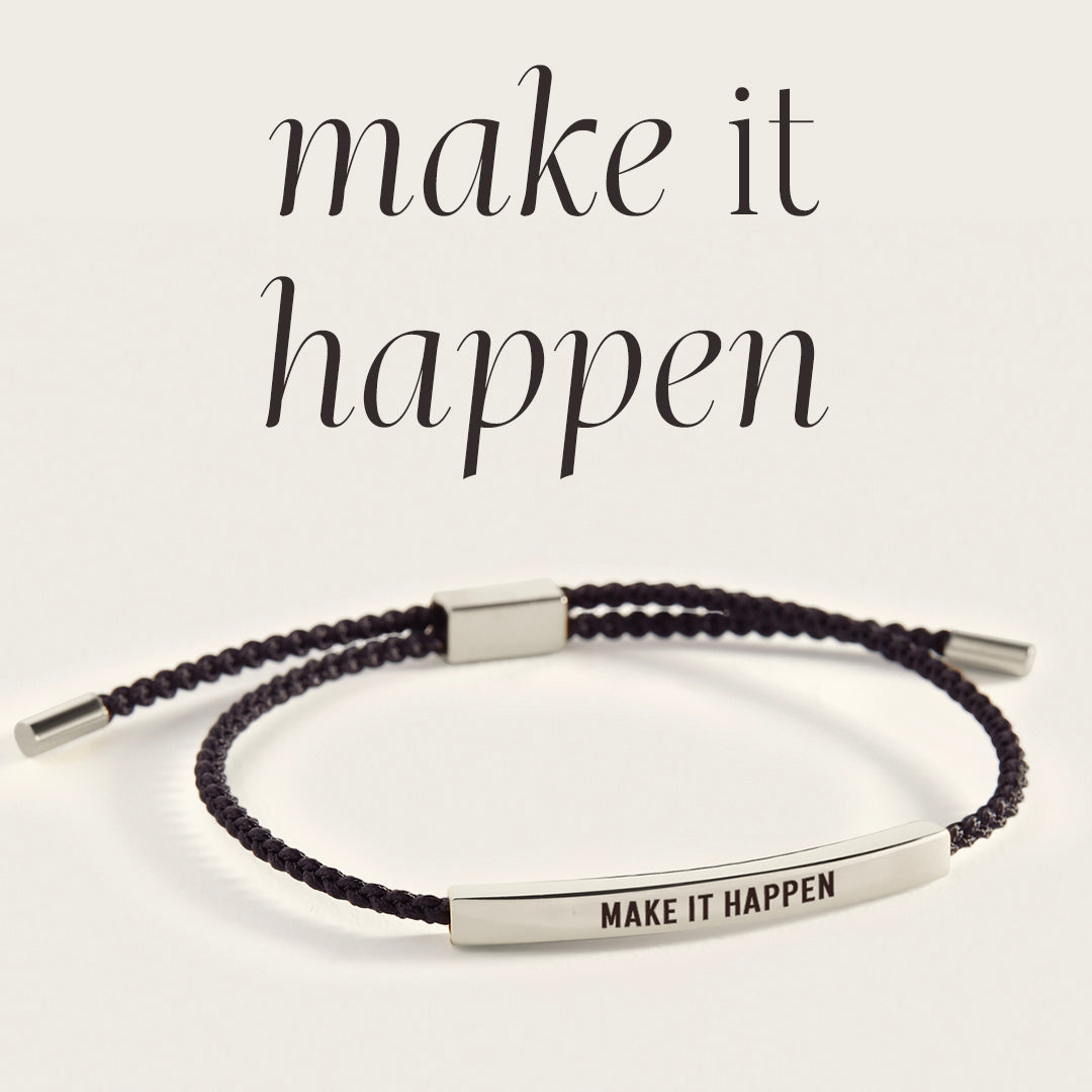 Make It Happen Inspire Bracelet in Midnight Black, silver by Seeyoura
