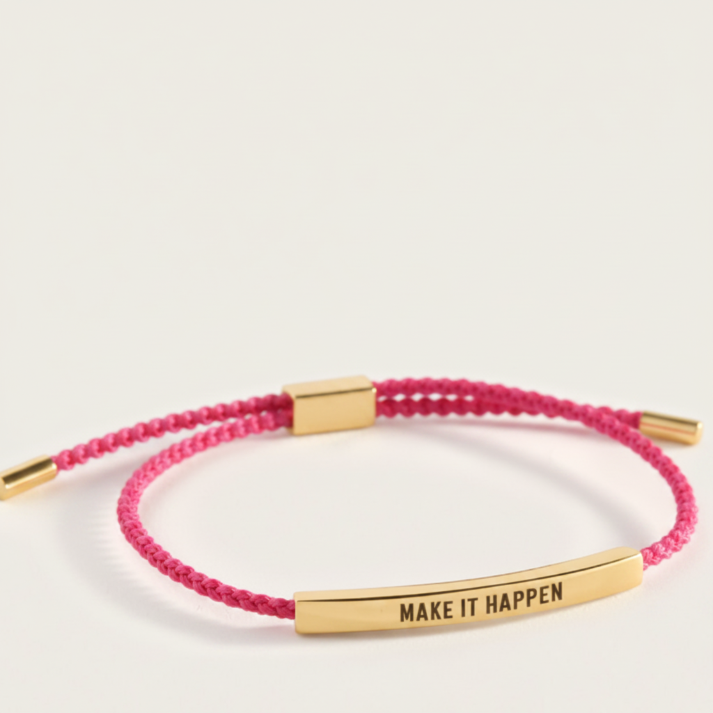 Make It Happen Inspire Bracelet in Pink, gold by Seeyoura