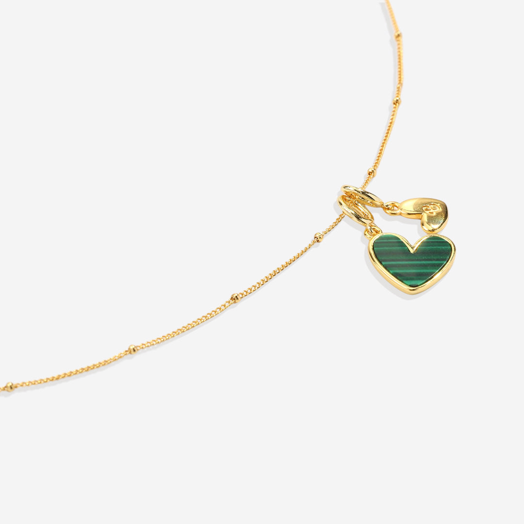 Malachite Heart Initial Necklace by Seeyoura