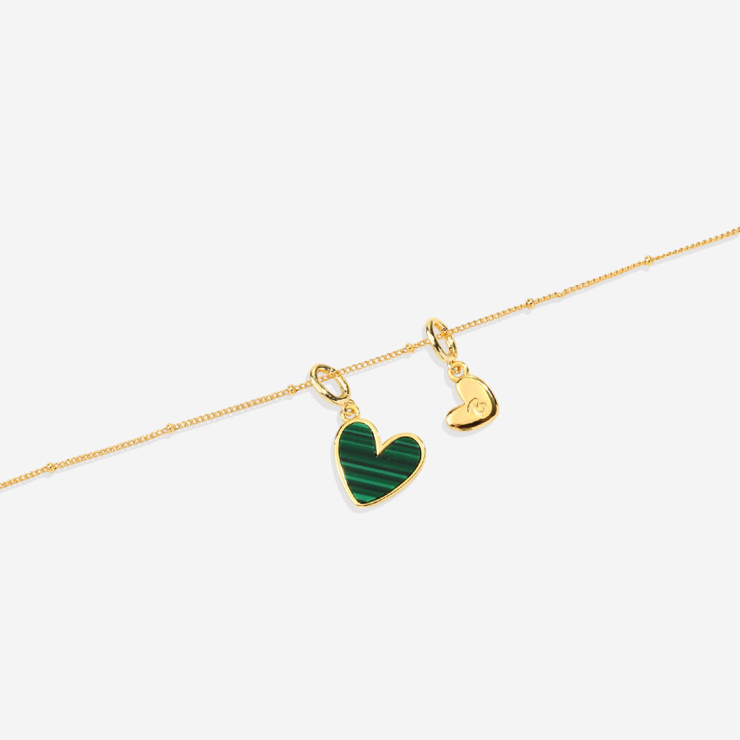 Malachite Heart Initial Necklace by Seeyoura