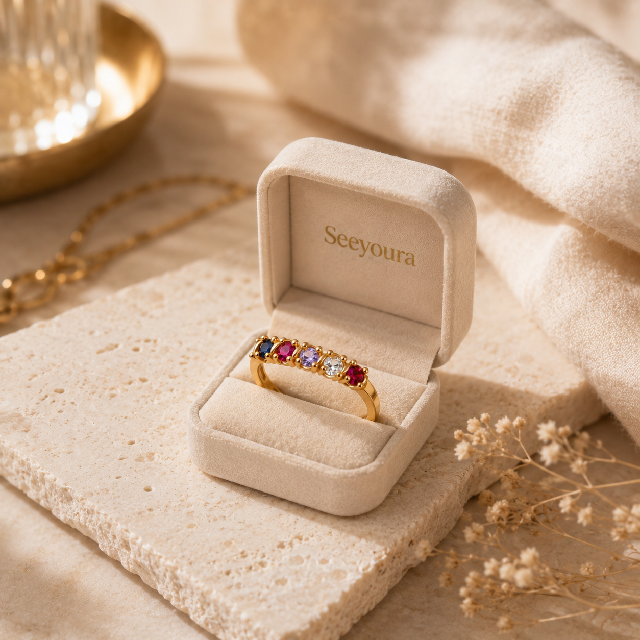Marquis Gemstone Stacking Ring by Seeyoura