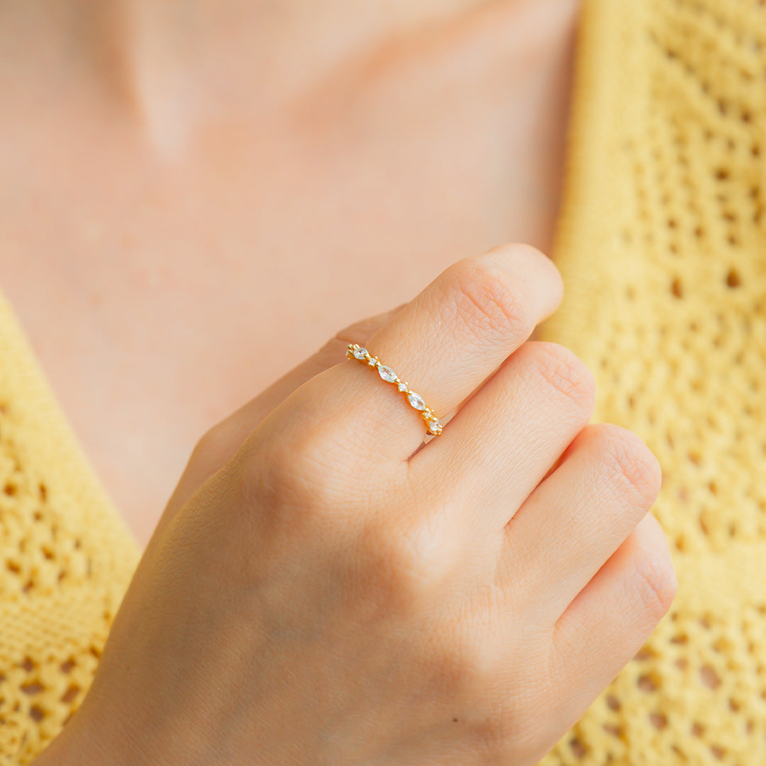 Marquis Gemstone Stacking Ring by Seeyoura