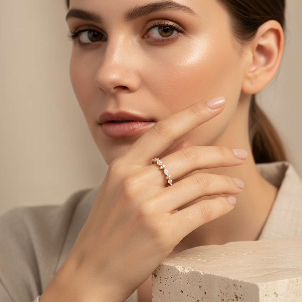 Marquise and Round Diamond Ring by Seeyoura