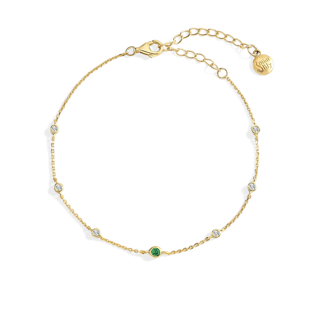 May Birthstone Station Bracelet in 18-k-gold-over-sterling-silver by Seeyoura