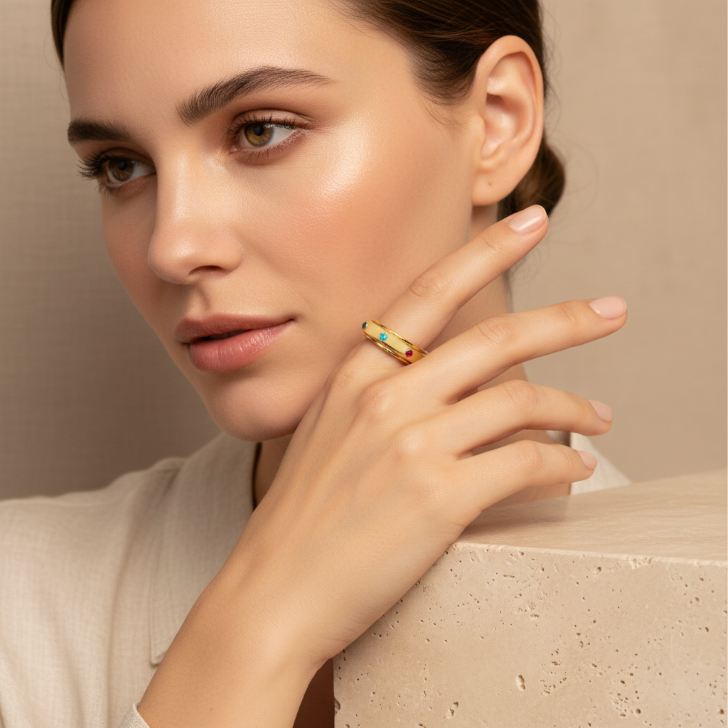 Gemstone Station Fidget Ring by Seeyoura