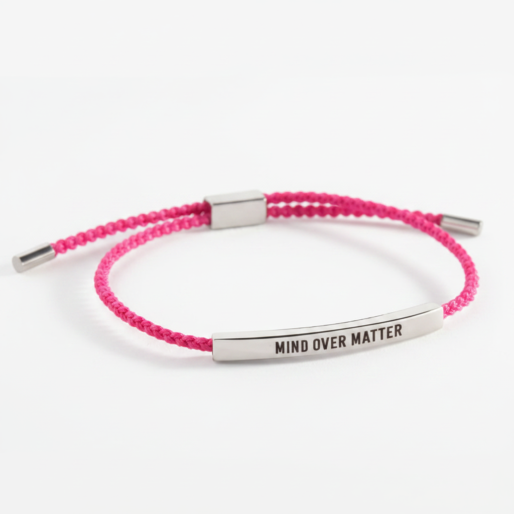Mind Over Matter Inspire Bracelet in Pink, silver by Seeyoura