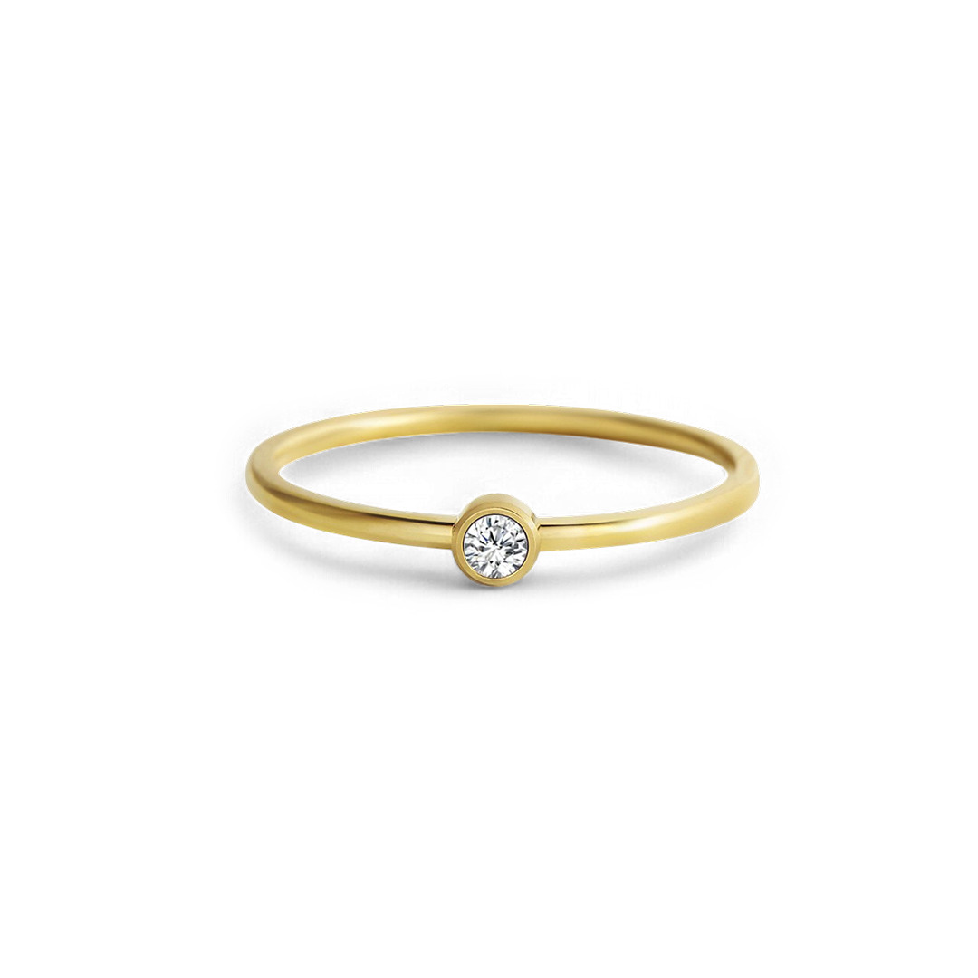 Minimalist Bezel-Set April Birthstone Stacking Band by Seeyoura