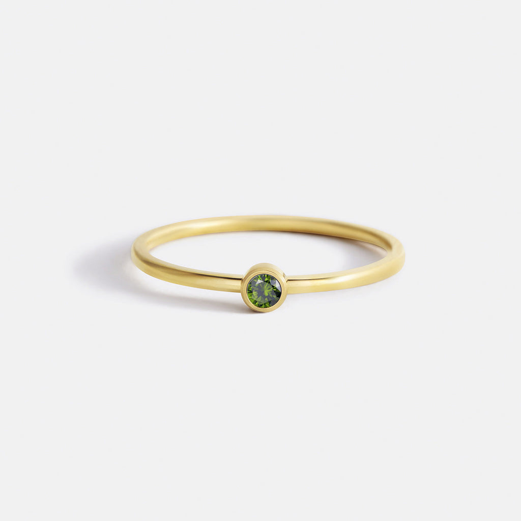 Minimalist Bezel-Set August Birthstone Stacking Band by Seeyoura