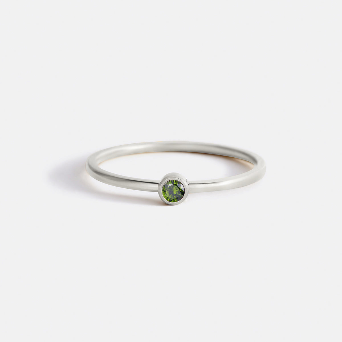 Minimalist Bezel-Set August Birthstone Stacking Band by Seeyoura