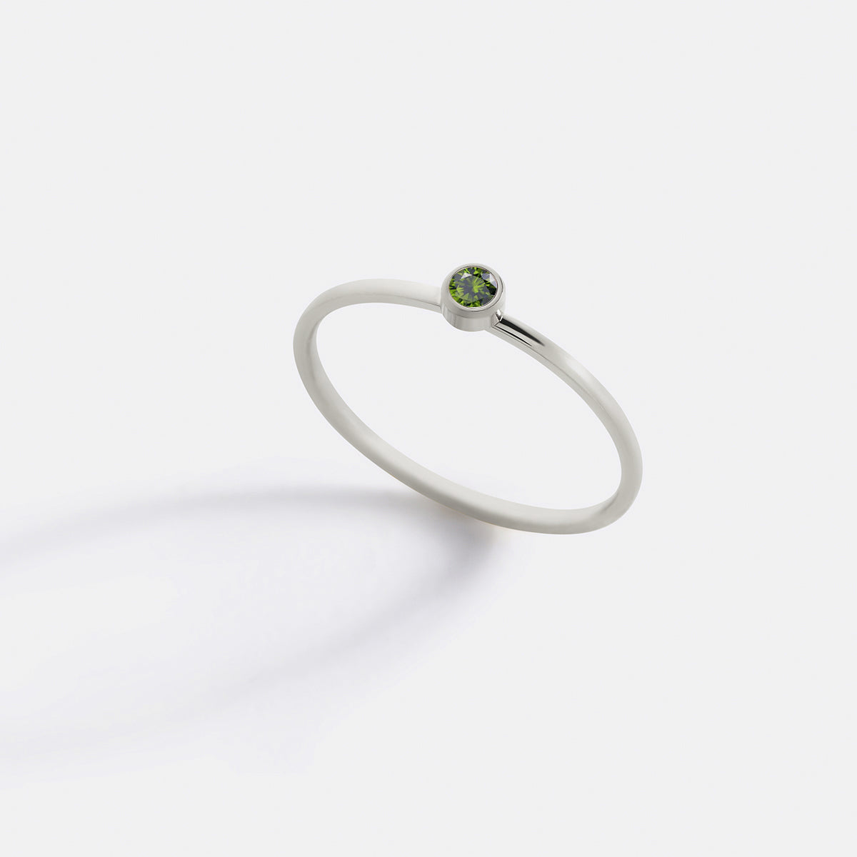 Minimalist Bezel-Set August Birthstone Stacking Band in silver by Seeyoura