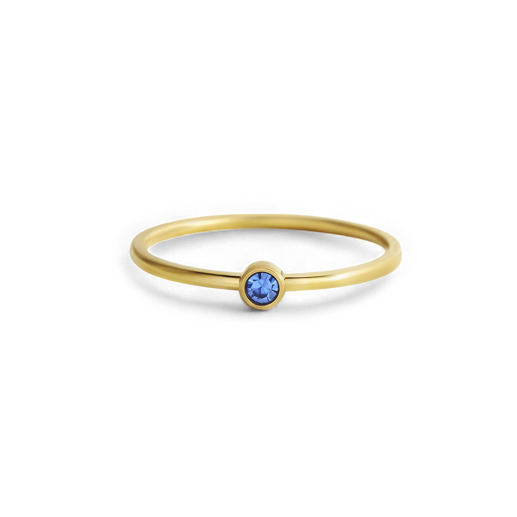 Minimalist Bezel-Set December Birthstone Stacking Band by Seeyoura