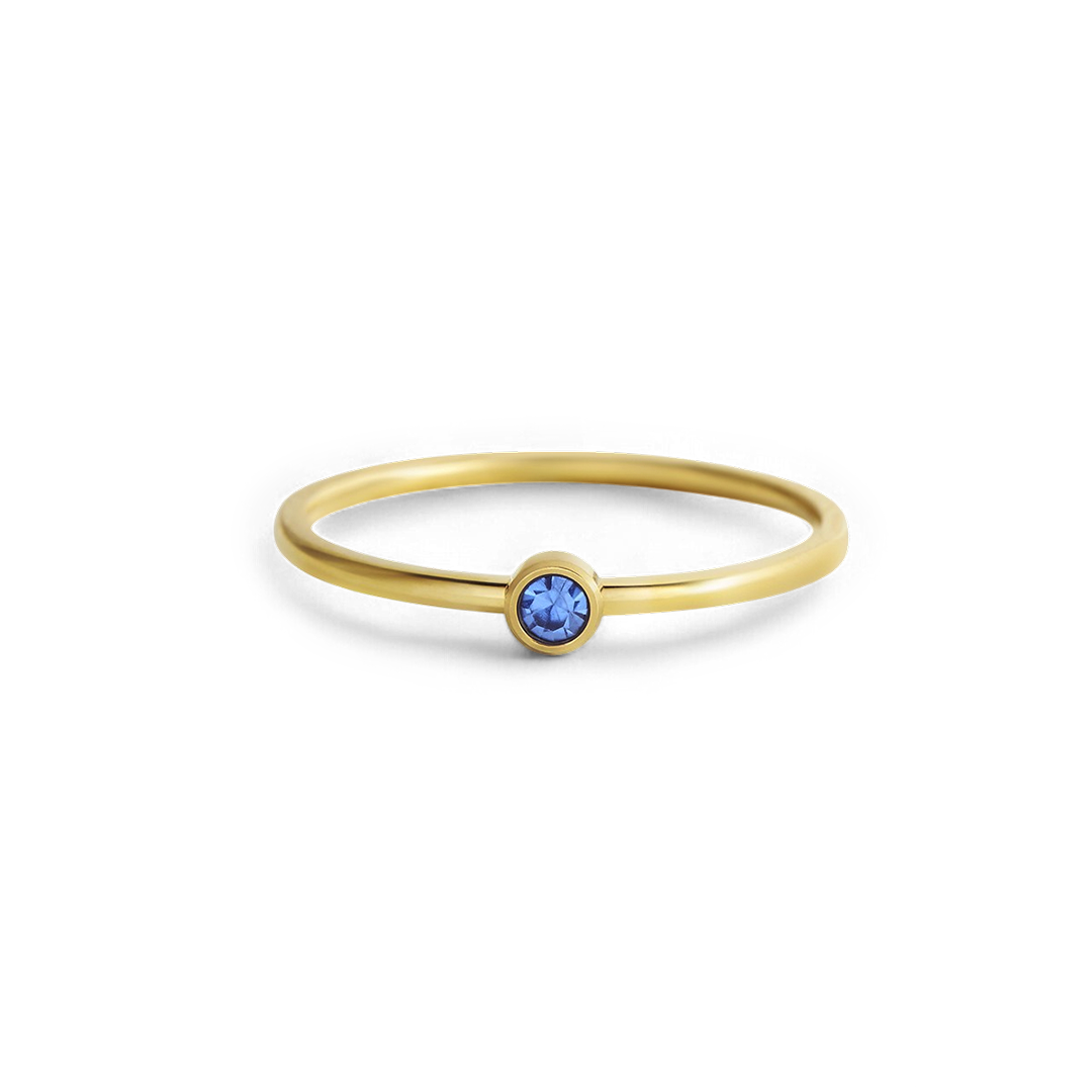 Minimalist Bezel-Set December Birthstone Stacking Band by Seeyoura