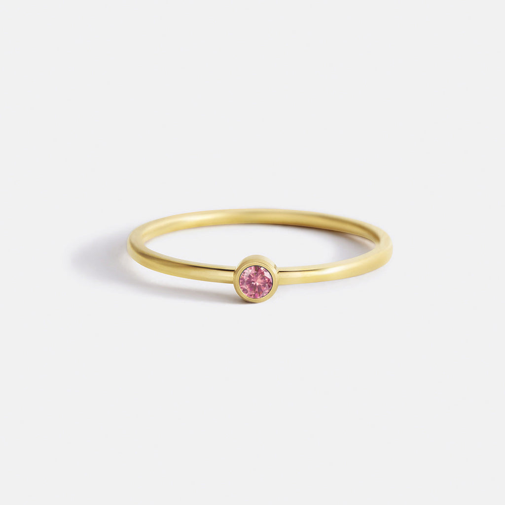 Minimalist Bezel-Set July Birthstone Stacking Band by Seeyoura