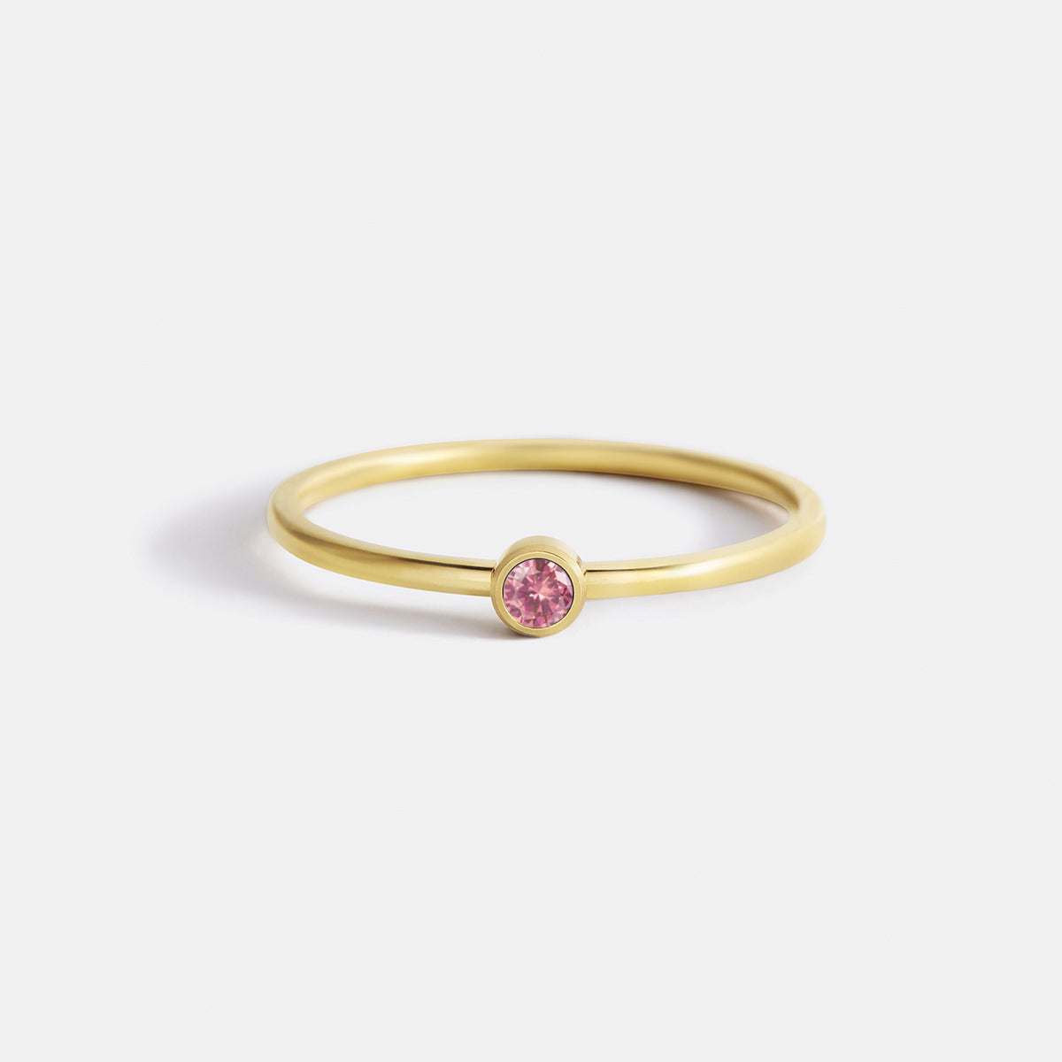 Minimalist Bezel-Set July Birthstone Stacking Band by Seeyoura