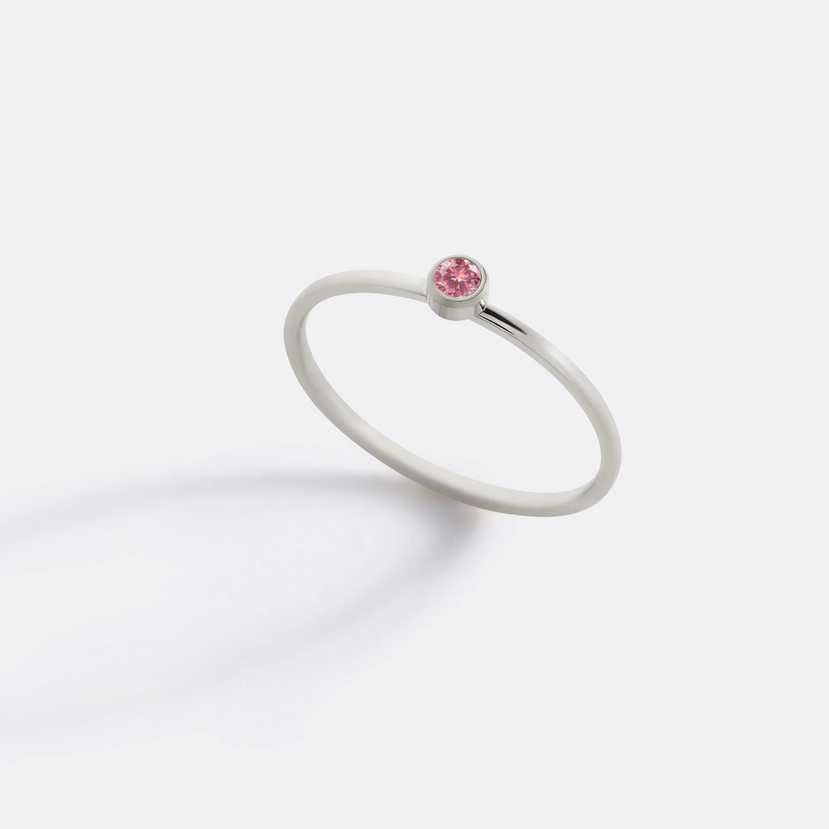 Minimalist Bezel-Set July Birthstone Stacking Band in silver by Seeyoura