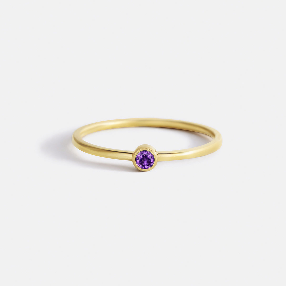 Minimalist Bezel-Set June Birthstone Stacking Band by Seeyoura