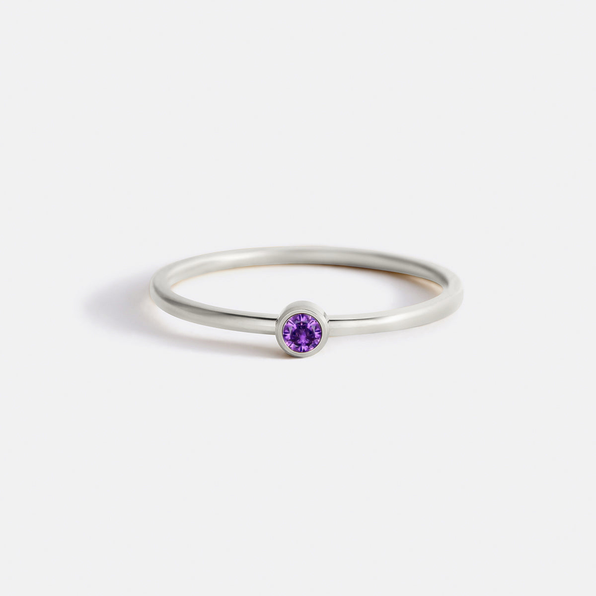 Minimalist Bezel-Set June Birthstone Stacking Band by Seeyoura