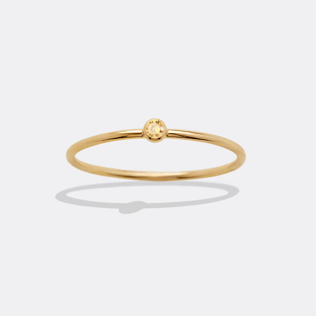 Minimalist Bezel-Set November Birthstone Stacking Band by Seeyoura