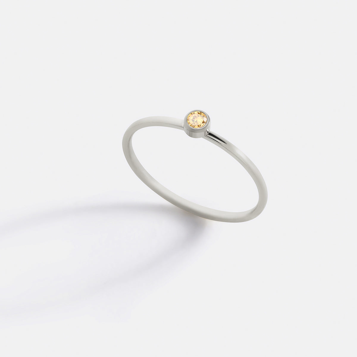 Minimalist Bezel-Set November Birthstone Stacking Band in silver by Seeyoura