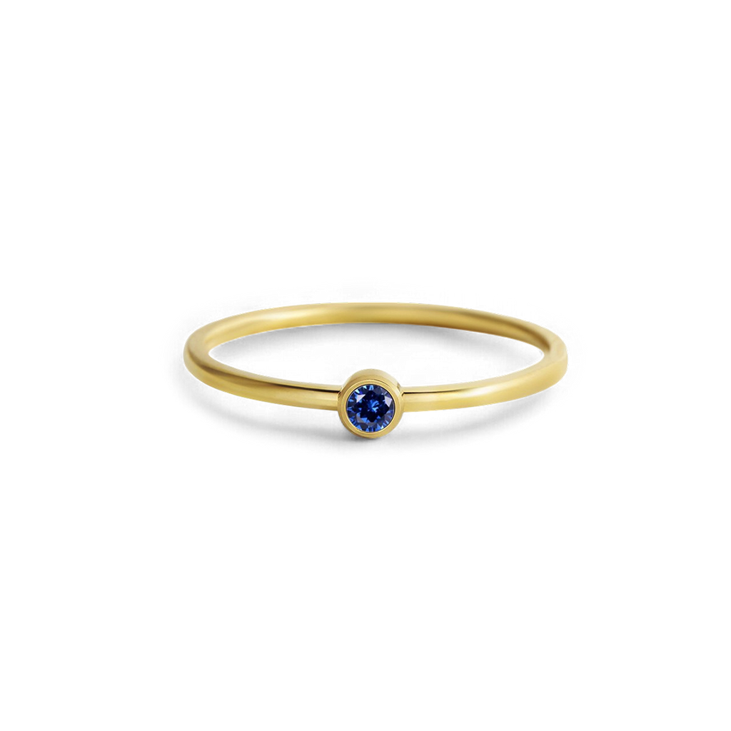 Minimalist Bezel-Set September Birthstone Stacking Band by Seeyoura