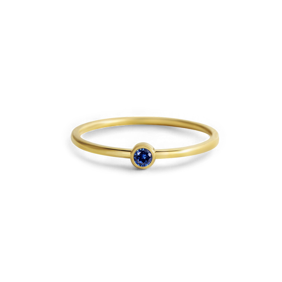 Minimalist Bezel-Set September Birthstone Stacking Band by Seeyoura