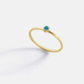 Minimalist Bezel-Set March Birthstone Stacking Band in gold by Seeyoura