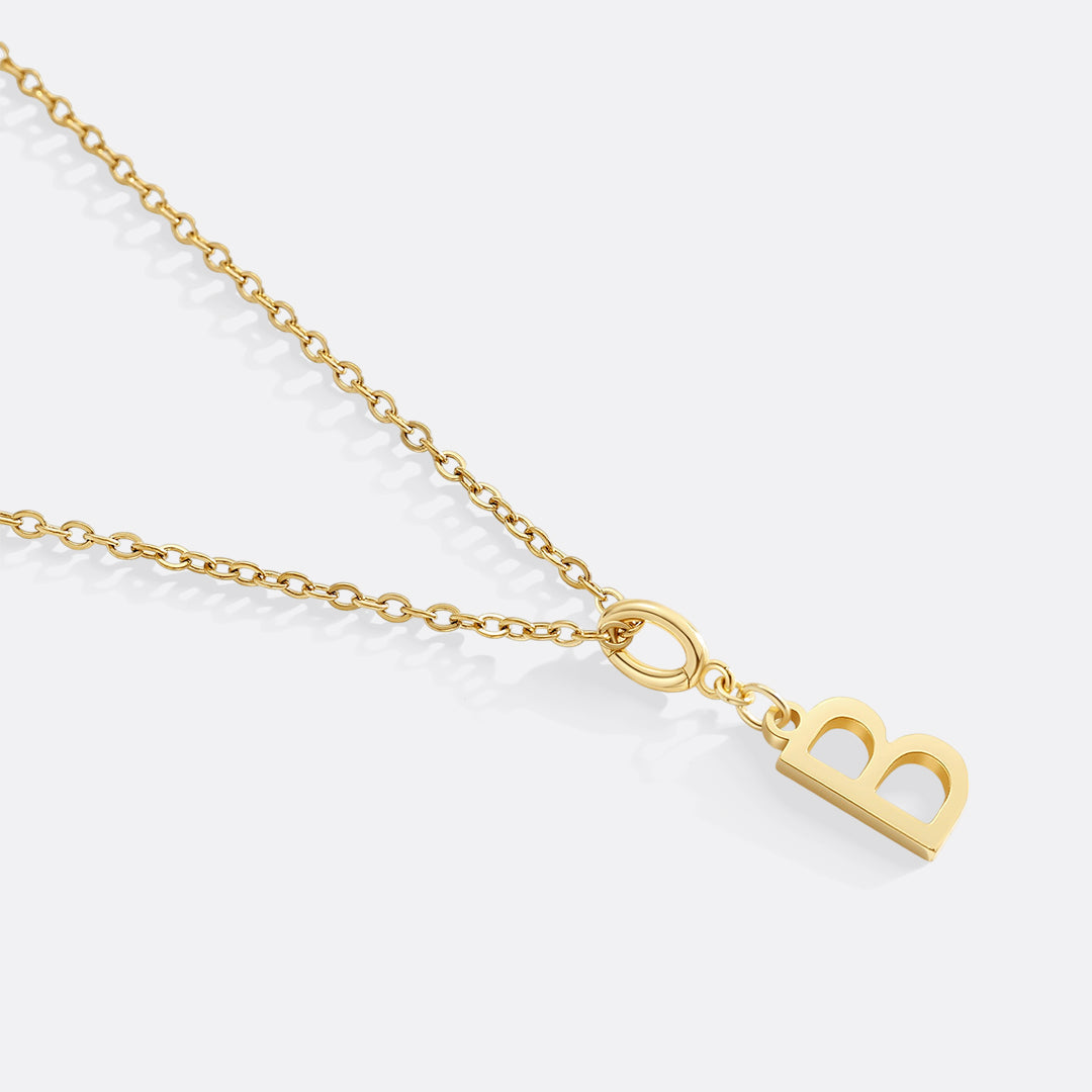 Minimalist Initial Charm Necklace in B by Seeyoura